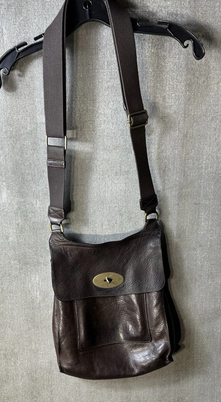 Mulberry Antony Messenger Bag, Dark Brown Leather Unisex Shoulder Bag